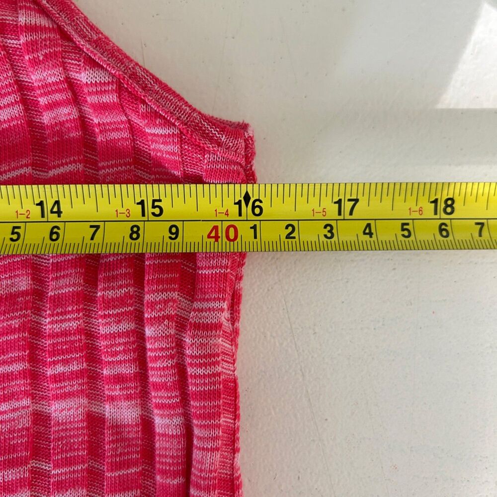 ZARA Pink Ribbed Knit Midi Dress (M) Keyhole Open Back Stretch Sleeveless Tank - Picture 10 of 14